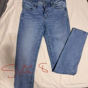American Eagle Outfitters Women's Light Blue Skinny Jeans